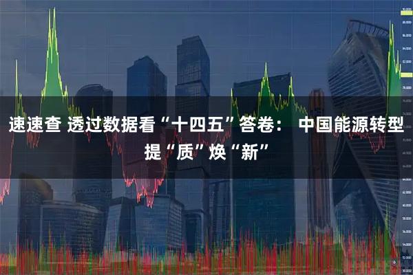 速速查 透过数据看“十四五”答卷： 中国能源转型提“质”焕“新”